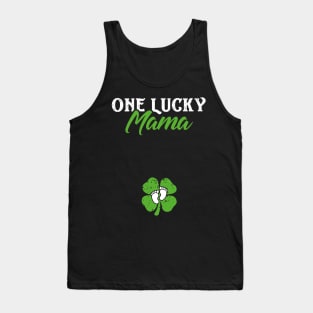 One Lucky Mama St Patricks Day Pregnancy Announcement Tank Top